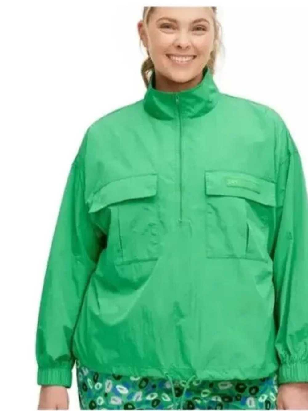 Diane Von Furstenberg Bright Green Pullover Utility Anorak